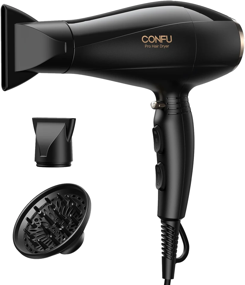 1875W AC Motor Salon Hair Dryer with its narrow concentrator, wide concentrator, diffuser